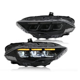 KuerLED Led Headlight For 2018-2022 Ford Mustang S650 Projector Front Lamp Assembly with Triple Beam Len - KuerLED